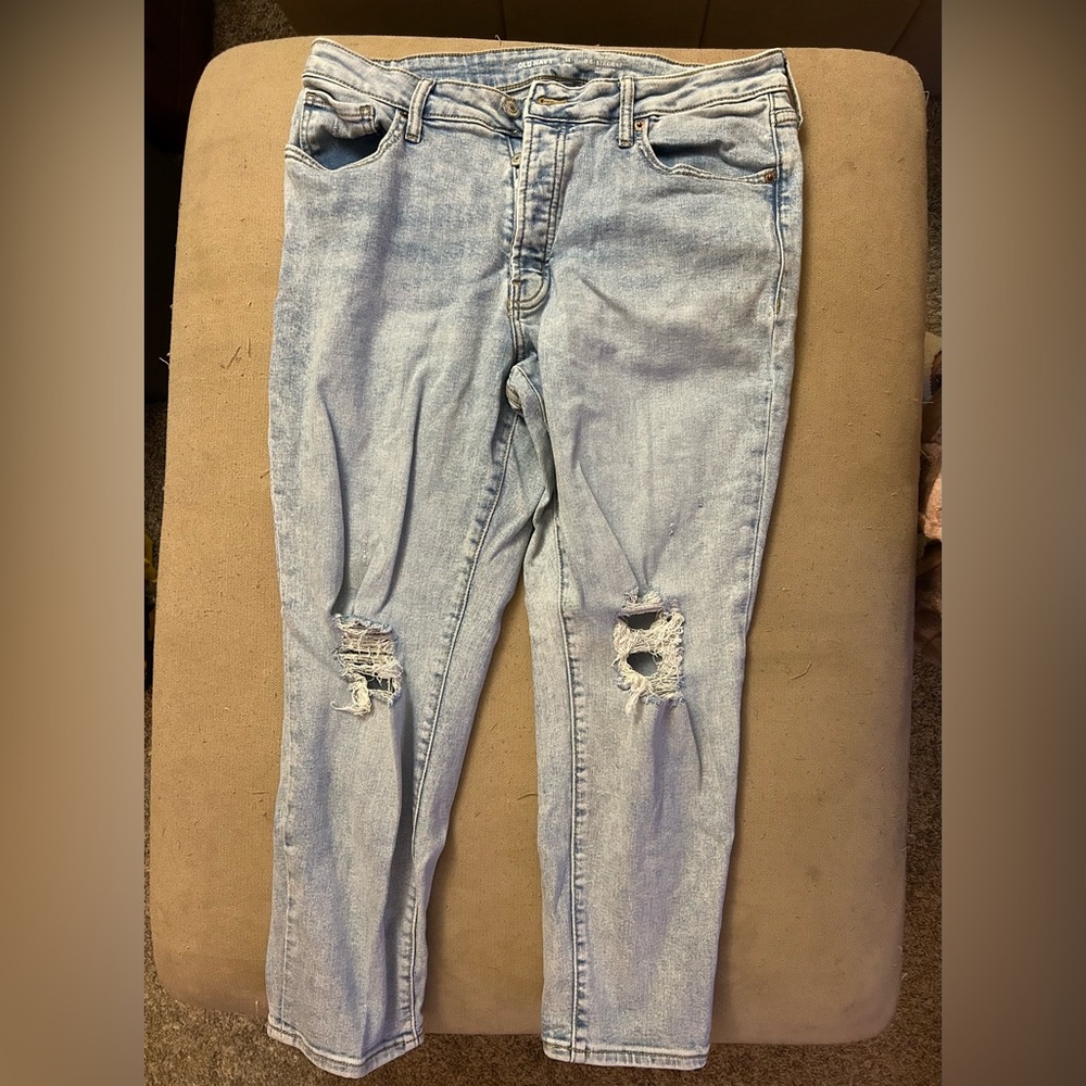 Old Navy O. G. High Rise Light Blue Distressed Women Jeans